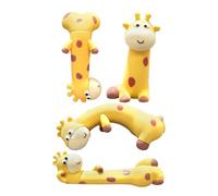 Generisch Lot de 4 figurines girafe pour écran de bureau, figurines de collection, jolies décorations d'écran pour ordinateur, tableau de bord de véhicule, bureau et décoration de lieu de travail