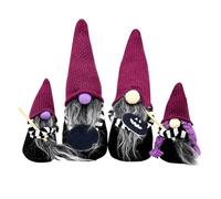 Generisch Lot de 4 lutins d'Halloween faits à la main en feutre souple - Décoration d'automne suédoise avec symbole pour décoration de table - Taille 15 cm - Cadeau de Thanksgiving de Noël