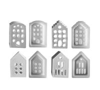 Generisch Lot de 4 moules en silicone pour la fabrication de bougies en forme de maison - Moule en plâtre pour modèles de maison de style européen