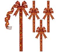 Generisch Lot de 4 nœuds d'Halloween géantes citrouilles lumineuses | Nœuds lumineux d'Halloween pour décoration d'armoire pour maison, chambre, entrée, cheminée, mur, bureau, fête