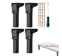 Generisch Lot de 4 pieds de table en métal - Pieds de rechange pour table de camping - Pieds de meubles avec capuchons en caoutchouc antidérapants pour armoire, lit, etc.