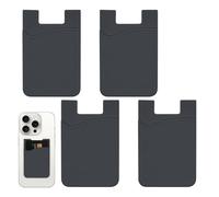 Generisch Lot de 4 porte-cartes, adhésifs, pour téléphone - 5,6 x 8,6 cm - En silicone - Pour cartes d'identité de crédit - Ajustement universel, Noir , voir description, Voir description