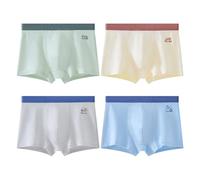 Generisch Lot de 4 sous-vêtements pour garçons, style classique pour adolescents, design confortable et respirant pour un usage quotidien, idéal pour le quotidien, les loisirs, Bleu ciel 2., 12-15 ans