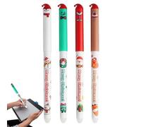 Generisch Lot de 4 stylos gel effaçables - Outils d'écriture de Noël - Crayons de notes - Pour enseignement artistique, planification, journal, scrapbooking, rapports, croquis, conception, travaux