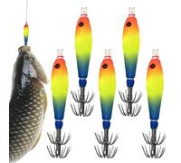 Generisch Lot de 5 appâts artificiels phosphorescents pour la pêche de nuit, pour la pêche de nuit, pour la truite, la perche, la perche, l'eau salée, le kayak, le bateau, le lac, la rivière