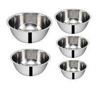 Generisch Lot de 5 bols mélangeurs en acier inoxydable - Bols polyvalents - Préparation des aliments et récipients de service | Pour la maison, l'hôtel, l'appartement, la cuisine, le camping, les