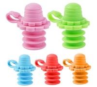 Generisch Lot de 5 bouteilles d'eau Sippy Top Spout en silicone avec bec verseur anti-éclaboussures 5 cm Bouteille d'eau en voyage Couvercle pour tout-petits adultes Protection de la bouche