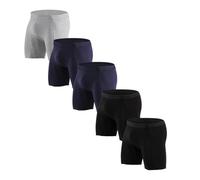 Generisch Lot de 5 boxers pour homme - En coton - Long stretch - Taille haute - Respirant - Taille élastique - Sous-vêtements rétro - Coupe idéale, BK4., XXL