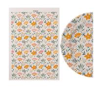 Generisch Lot de 5 feuilles de papier de en céramique - Soluble dans l'eau - 9,5 x 13,8 cm - Papier sous-glaçage, d'argile - Autocollants en céramique pour bricolage, motif floral