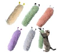 Generisch Lot de 5 jouets interactifs à mâcher en forme de chenille pour chats, anneaux de dentition multifonctionnels pour petits et moyens chatons