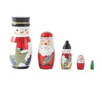 Generisch Lot de 5 poupées russes colorées empilables en bois fabriquées à la main - Décoration d'intérieur pour table à manger, table de chevet, table basse et salon