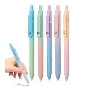 Generisch Lot de 5 stylos à encre gel à séchage rapide et à pointe fine, pour journal, prise de notes, école, femmes, hommes, 15 x 1 cm