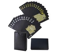 Generisch Lot de 54 Cartes à Jouer en Plastique Noir étanches avec tisonnier pour Cadeaux et fêtes (Black Diamond)