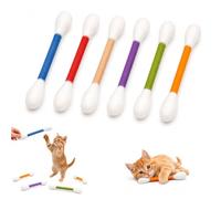 Generisch Lot de 6 bâtonnets d'herbe à chat, cotons-tiges, bâtonnets à mâcher pour chats, jouets pour chats avec herbe à chat, ensemble de jouets pour chats pour grands chatons dentistes