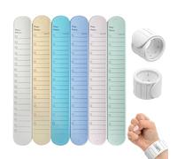 Generisch Lot de 6 bracelets effaçables - Accessoires de planification et d'enregistrement - Bracelet de notes portable pour patients, soignants, enseignants, étudiants, différents métiers, vie
