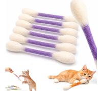 Generisch Lot de 6 cotons-tiges géants Qtip pour chat | Giant Qtip Cat Toy | Bâtonnets en coton avec herbe à chat | Jouet à mâcher pour chaton pour la dentition | Chaton interactif en feutre (violet)
