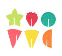 Generisch Lot de 6 pendentifs pour verre à vin - Marquages en silicone pour boissons - Accessoires à vin en forme de fruits - Pour distinguer les verres - Pour cocktails, fêtes de dégustation et