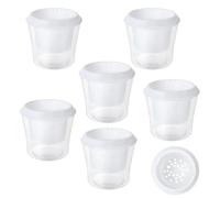 Generisch Lot de 6 pots de fleurs à arrosage automatique avec drainage et cordon de mèche transparent - Jardinières intelligentes avec arrosage du sol - Pour la maison, le bureau, l'intérieur, le