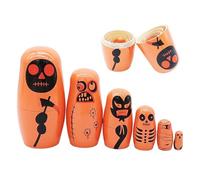 Generisch Lot de 6 poupées Russes en Bois pour Halloween - Jouet en Bois pour et Filles