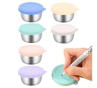 Generisch Lot de 6 récipients à vinaigrette avec couvercles, tasses à sauce de 40 ml, pots de trempage étanches, portions portables, parfaits pour la préparation des repas, les voyages, l'école, le