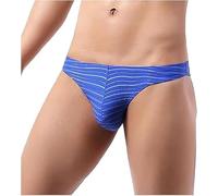 Generisch Lot de 6 strings pour homme - Bikinis T-back - Tanga - Mini-slip sport - G-string sexy - Taille basse - Érotique - Pour le cyclisme, le fitness, les clubs - Charmants sous-vêtements, bleu