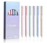 Generisch Lot de 6 stylos gel colorés pour journal, design rétro, stylos à encre aquarelle pour écrire, dessiner, gribouiller, notes, école, bureau, voyage, maison