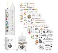 Generisch Lot de 6 tatouages de bougies de Noël - Autocollants de Noël pour bougies de Noël - Décoration de Noël pour l'Avent, table de fête et hiver
