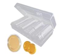 Generisch Lot de 60 étuis de rangement pour pièces de monnaie - En plastique - Avec joint en mousse - Conteneurs de collecte - Pour collecte de pièces