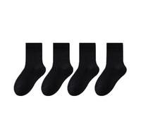 Generisch Lot de chaussettes souples pour enfant fille avec effet antidérapant pour le quotidien et l'école comme chaussettes de sport confortables en différentes couleurs, Noir , 9-12 ans