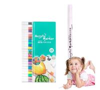 Generisch Lot de marqueurs de peinture acrylique - Kit multi-stylos - Encre imperméable vive - Crayons de peinture acrylique portables pour projets d'artisanat, verre rock, tissu, bois, métal