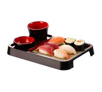 Generisch Lot de plaques à pâtes - 14,5 x 14,5 cm - Plateau de service rectangulaire avec tapis de bol - Vaisselle japonaise pour pâtes froides, collations, entrées, dessert, pique-nique, cérémonie du