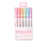 Generisch Lot de surligneurs, stylos courbes, 13,5 x 1 x 1 cm, 6 formes distinctives, couleurs d'encre vibrantes, parfaits pour la décoration de cartes, le coloriage de livres, l'écriture créative, le
