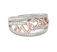 Generisch Love Set Day Bague pour mère et femme avec strass percés pour femme, 9, Cuivre, Aucune pierre précieuse