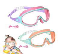Generisch Lunettes de natation pour - Grand de vision UV - Anti-buée - Pas de fuite - Avec clip nasal - Protection des yeux pour filles et tout-petits - Pour la natation, la plongée, la