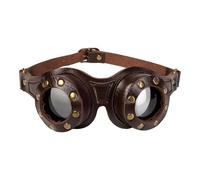 Generisch Lunettes de protection Steampunk - Réglables - En cuir synthétique - Style steampunk vintage - Pour les amis et la famille - Pour Halloween, cosplay, fête - Accessoires steampunk