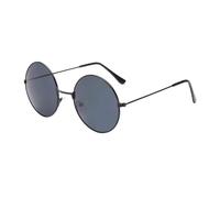 Generisch Lunettes de soleil tendance rétro hippie rondes pour femmes et hommes Tendance Punk Disco Party Lunettes de soleil Circle Métal Protection UV, Noir/gris, Taille unique