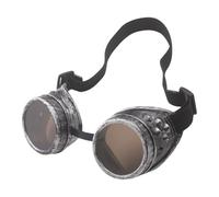 Generisch Lunettes vintage Steampunk - Style gothique - Unisexe - Pour soudeur punk - Lunettes de soleil rondes polarisées rétro pour rencontres, Halloween, réunions de maquillage