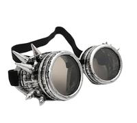 Generisch Lunettes vintage Steampunk - Style gothique - Unisexe - Pour soudeur punk - Lunettes de soleil rondes polarisées rétro pour rencontres, Halloween, réunions de maquillage