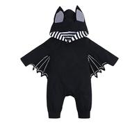 Generisch Ma première tenue d'Halloween pour nouveau-né, garçons et filles, vêtements de cosplay, vêtements de chauve-souris pour nourrisson, sweat à capuche, combinaison de jeu, combinaison (noir, 3
