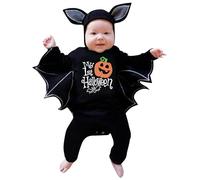 Generisch Ma première tenue d'Halloween pour nouveau-né, garçons et filles, vêtements de cosplay, vêtements chauve-souris, sweat à capuche, combinaison de jeu, combinaison (noir, 6 à 12 mois)