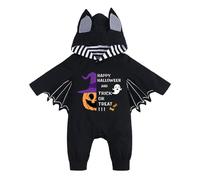 Generisch Ma première tenue d'Halloween pour nouveau-né, garçons filles, vêtements de cosplay, vêtements de chauve-souris pour nourrisson, sweat à capuche, combinaison de jeu, combinaison (Black1, 6