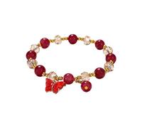 Generisch Männer Schmuck 2024 Imitations-Jade-Schmetterling-Kristallglas-Armband Tochter Kinder-Perlenarmband Damen Uhr Silver Lederarmband, A, Résine, Pas de gemme