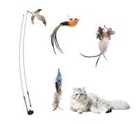 Generisch magique pour chat - Bâton à plumes pour chat - Rétractable - 7 plumes interactives - Multifonctions - Kit de divertissement en intérieur pour l'exercice des animaux de compagnie