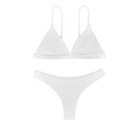 Generisch Maillot de bain 2026 pour femme avec coupe divisée, Blanc., S