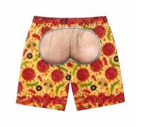 Generisch Maillot de bain amusant pour homme avec motif amusant, short de bain imprimé, illusion optique nue, maillot de bain amusant avec string pour homme
