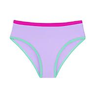 Generisch Maillot de bain bicolore pour fille avec taille élastique douce pour la plage, la piscine, bas d'été confortable de style extérieur, Violet clair, 2-3 ans