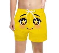 Generisch Maillot de bain pour garçon avec imprimés tendance comme short de plage pour une journée parfaite à la piscine, jaune, 8-9 ans