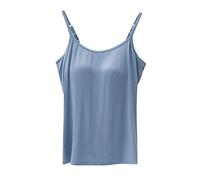 Generisch Maillot de corps pour femme avec manches cinq doigts, sans anneau en acier, bonnets de soutien-gorge, un maillot de corps de sport, bleu clair, XL