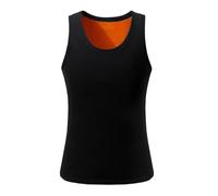 Generisch Maillot de corps thermique pour homme - Chaud - Sans manches - Doux - Doublure polaire - Gilet thermique confortable - Coupe ajustée - Sous-vêtements de fitness - Gym - Quotidien, Noir , 4XL