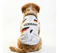 Generisch Maillot de football pour chien - Thème national - Débardeur élastique - Gilet doux pour chiot et chat - Design léger à manches courtes - Liberté de mouvement - Vêtement de sport pour animal